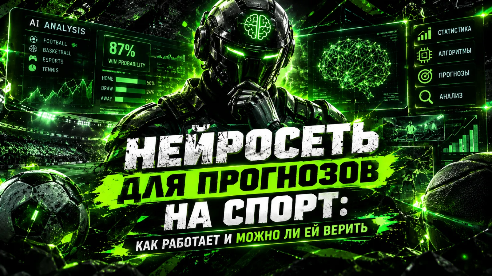 🤖 Нейросеть для прогнозов на спорт: как работает и можно ли ей верить