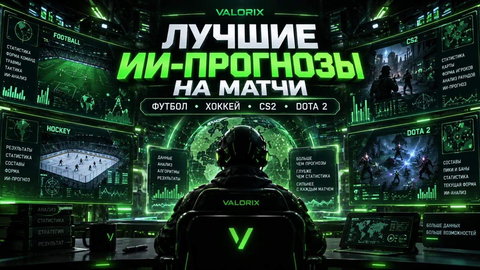 Лучшие ИИ-прогнозы на матчи — ИИ-анализ футбола, хоккея, CS2 и Dota 2