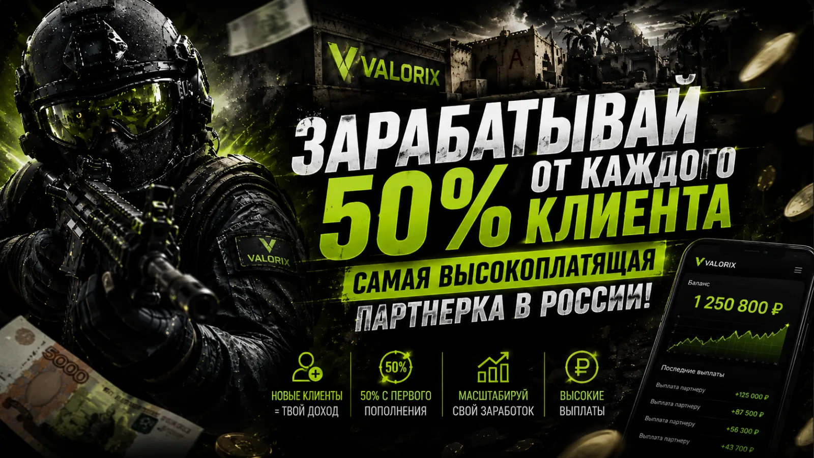 Зарабатывай 50% с каждого клиента — одна из самых высокооплачиваемых партнёрок в России